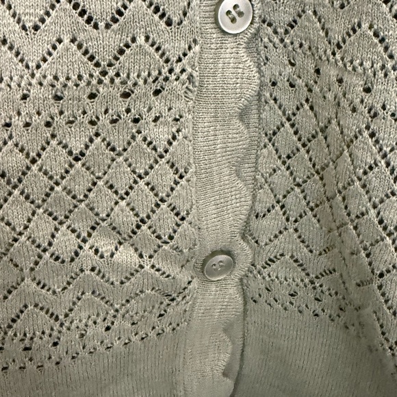 NWT Frye Women’s Pointelle Cardigan Sweater SAGE Green Seagrass Cardigan, XL - Picture 10 of 10